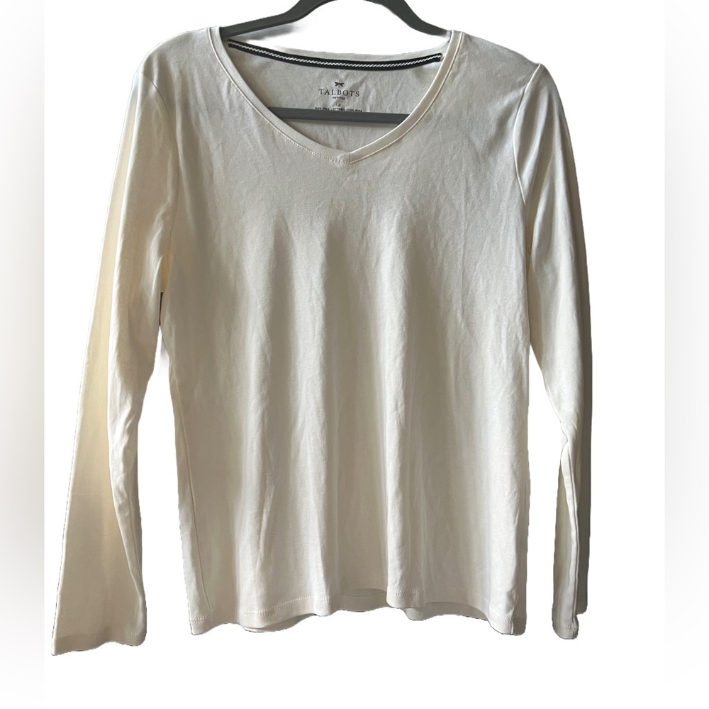 Talbots Cream  Pima Cotton Top Brand NEW